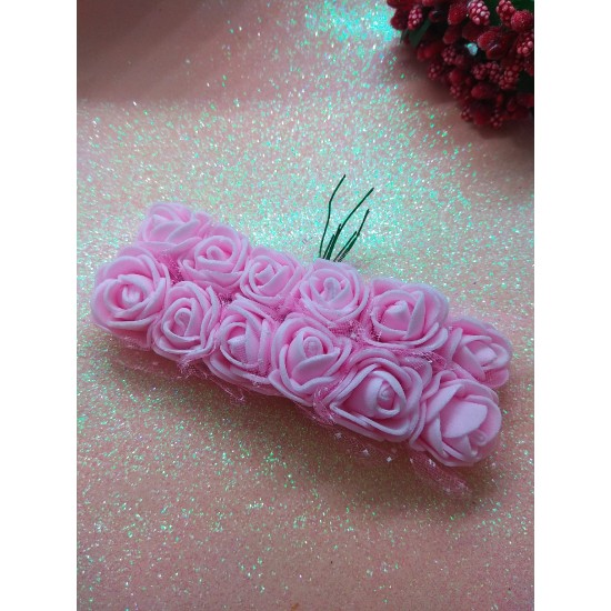 Розочки из фомирана в пучках 2,5 см, цв. светло-розовый, цена за пучок